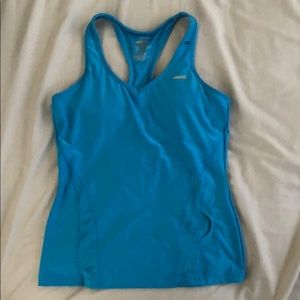 Workout Razorback Top w/ Built-In Cami Bra, Size M